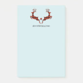 2 Weihnachten Hirsch Springen Rustikaler Stil Post-it Klebezettel (Vorderseite)