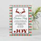 2 Weihnachts Hirsch Springen Weihnachtsfest Party Einladung (Stehend Vorderseite)