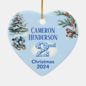 2. Weihnachts-Personalisiertes Foto Keramik Ornament (Hinten)