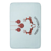 2 Weihnachtsbaum Jumping Rustikaler Jäger Badematte (Vorderseite Vertikal)