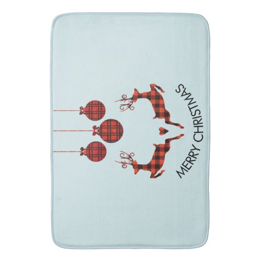 2 Weihnachtsbaum Jumping Rustikaler Jäger Badematte (Vorderseite Vertikal)