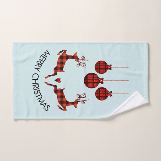 2 Weihnachtsbaum Jumping Rustikaler Jäger Badhandtuch Set (Handtuch)