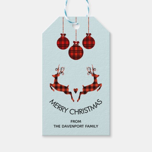 2 Weihnachtsbaum Jumping Rustikaler Jäger Geschenkanhänger (Vorderseite)