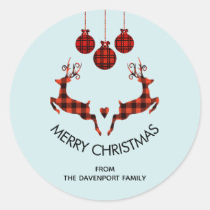 2 Weihnachtsbaum Jumping Rustikaler Jäger Runder Aufkleber