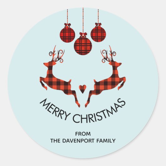 2 Weihnachtsbaum Jumping Rustikaler Jäger Runder Aufkleber (Vorderseite)