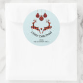 2 Weihnachtsbaum Jumping Rustikaler Jäger Runder Aufkleber (Tasche)