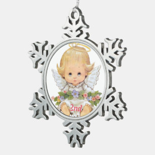 2. Weihnachtsbonbon-Baby Schneeflocken Zinn-Ornament