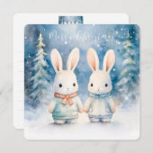 2 Weihnachtsbunnies Einladung (Vorne/Hinten)