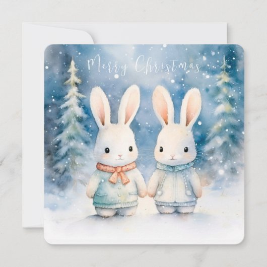 2 Weihnachtsbunnies Einladung (Vorderseite)