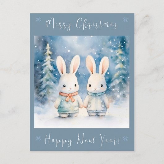 2 Weihnachtsbunnies Postkarte (Vorderseite)