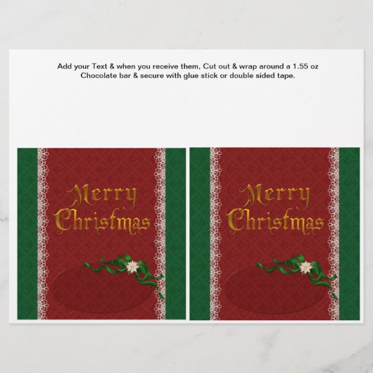 2 Weihnachtsferien Custom Candy Bar Wrappers Flyer (Vorne)