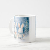 2 Weihnachtskaninchen Kaffeetasse (Vorderseite Links)