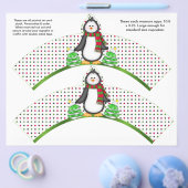 2 Weihnachtspenguin Personalisiert Cupcake Wrapper Flyer (Einzeln)