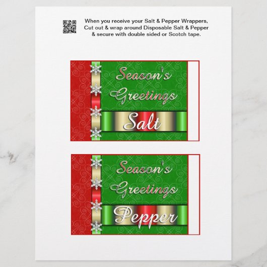 2 Weihnachtssalt & Pepper Shaker Wrappers Flyer (Vorne)