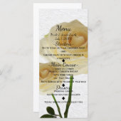 2 Weiß gestrichene Rose Elegante Speisekarte für H Menükarte (Vorne/Hinten)