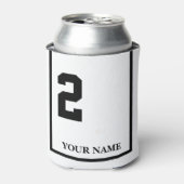 2 Weiß mit schwarzem Sattelleder Dosenkühler (Kanne Vorderseite)