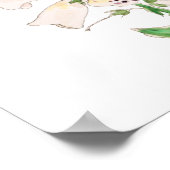 2 weiße Foxhandschuhe Blume blühen Tinte und Wasse Poster (Ecke)