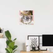 2 weiße Pferde im Sonnenlicht Poster (Heimbüro)