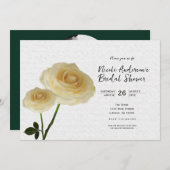 2 Weißgestrichene Rose Einladungen mit Brautdusche (Vorne/Hinten)