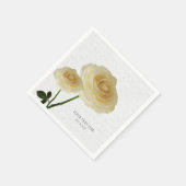 2 Weißgestrichene Rose Elegant Napkins Serviette (Ecke)