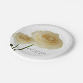 2 Weißgestrichene Rose Elegantes Brautparty Pappteller (Schrägansicht)