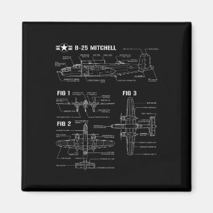 2. Weltkrieg Amerikanische Luftfahrzeuge B-25 Mitc Magnet