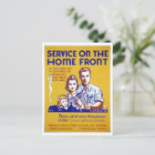 2. Weltkrieg auf dem Zuhause-Poster Postkarte (Stehend Vorderseite)