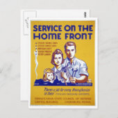 2. Weltkrieg auf dem Zuhause-Poster Postkarte (Vorne/Hinten)