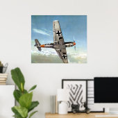 2. Weltkrieg Deutscher ME-109 in Flug. Poster (Heimbüro)