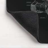 2. Weltkrieg Deutscher Tank Sturmtiger Blueprint Mousepad (Ecke)
