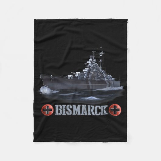 2. Weltkrieg Deutsches Schlachtschiff Bismarck Fleecedecke (Vorderseite)