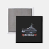 2. Weltkrieg Deutsches Schlachtschiff Bismarck Magnet (Vorderseite/Rückseite)