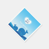 2 Whales Blue Baby Dusche Niedliches Party Napkins Serviette (Ecke)