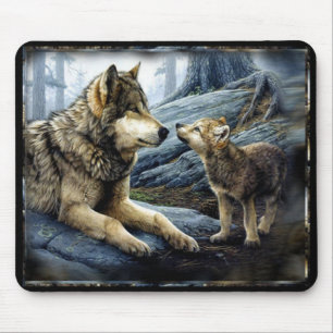2 Wölfe Mousepad