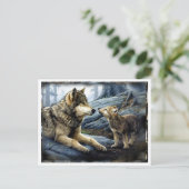 2 Wölfe Postkarte (Stehend Vorderseite)