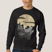 2 wolves howl the moon at night sweatshirt (Vorderseite)