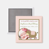 2"x2" Ankündigung Magnet Abbys Farm Pink Girly (Vorderseite/Rückseite)