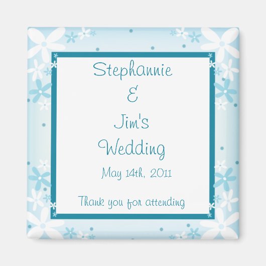 2"x2" Ankündigung Magnet Blue Daisies (Vorne)