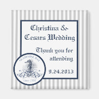 2"x2" Ankündigung Magnet Blue Seepferd Streifen se