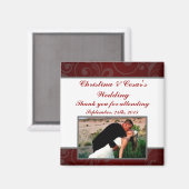 2"x2" Ankündigung Magnet Dunkle Maroon Grau Wirbel (Vorderseite/Rückseite)