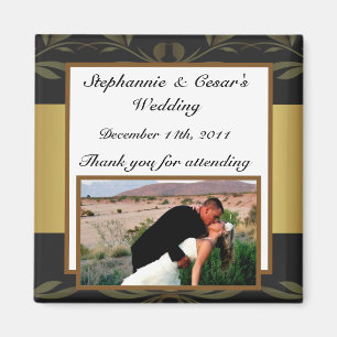 2"x2" Ankündigung Magnet Gold und Black Damask