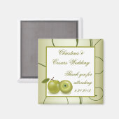 2"x2" Ankündigung Magnet Green Apfel Wirbel Frucht (Vorderseite/Rückseite)
