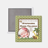 2"x2" Ankündigung Magnet Jungle Babys (Vorderseite/Rückseite)