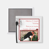 2"x2" Ankündigung Magnet Lady Bug auf Dandelion Re (Vorderseite/Rückseite)