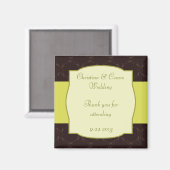 2"x2" Ankündigung Magnet Light/Olive Green Chande (Vorderseite/Rückseite)