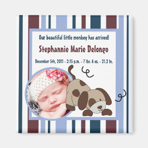 2"x2" Ankündigung Magnet Lil League Welpen Hund