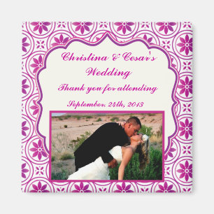 2"x2" Ankündigung Magnet Magenta Lila Formal Fl.
