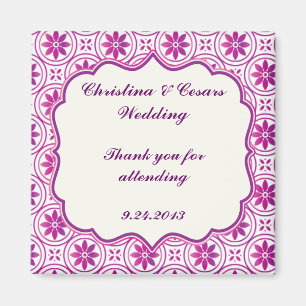 2"x2" Ankündigung Magnet Magenta Lila Formal Fl.