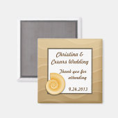 2"x2" Ankündigung Magnet Muscheln am Sandy Beach (Vorderseite/Rückseite)