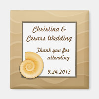 2"x2" Ankündigung Magnet Muscheln am Sandy Beach